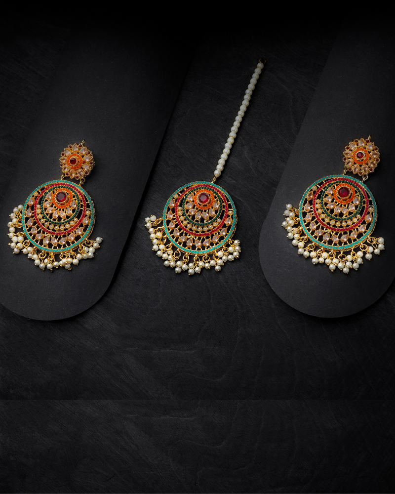 Earrings with Bindiya