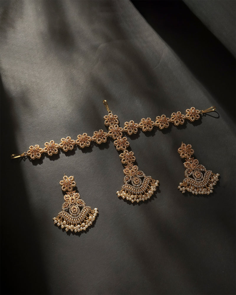 Necklace Sheesh Pati & Earrings Set