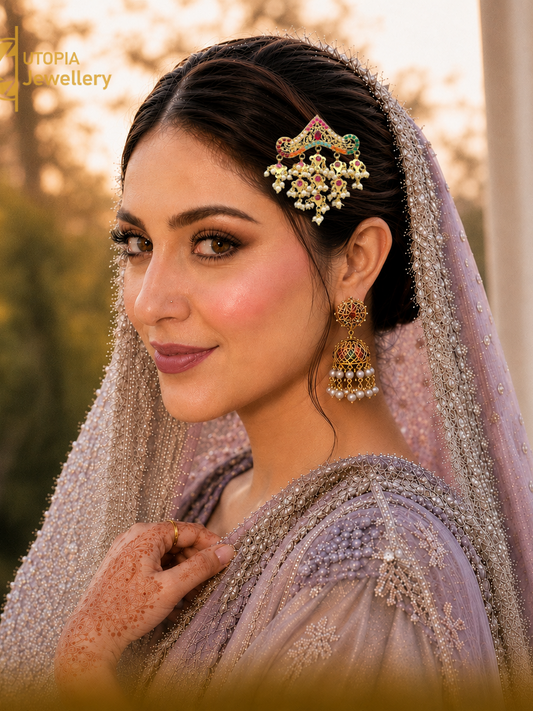 Balochi Royal Tasni Brooch + Half Jhumar