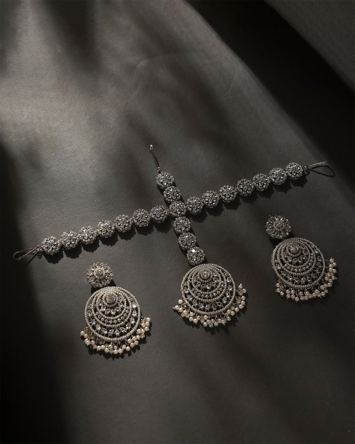 Nauratan Sheesh Pati Earrings