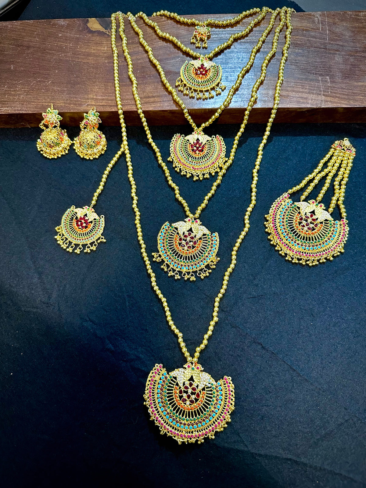 Peacock Balochi Dori Maala Set | Jhumar | Earrings | 5 Lara | Utopia Jewellery