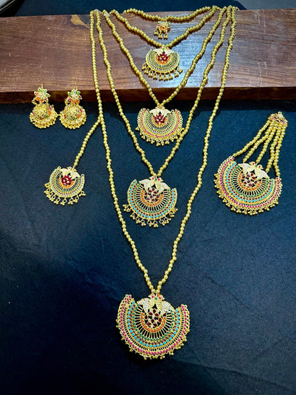 Peacock Balochi Dori Maala Set | Jhumar | Earrings | 5 Lara | Utopia Jewellery