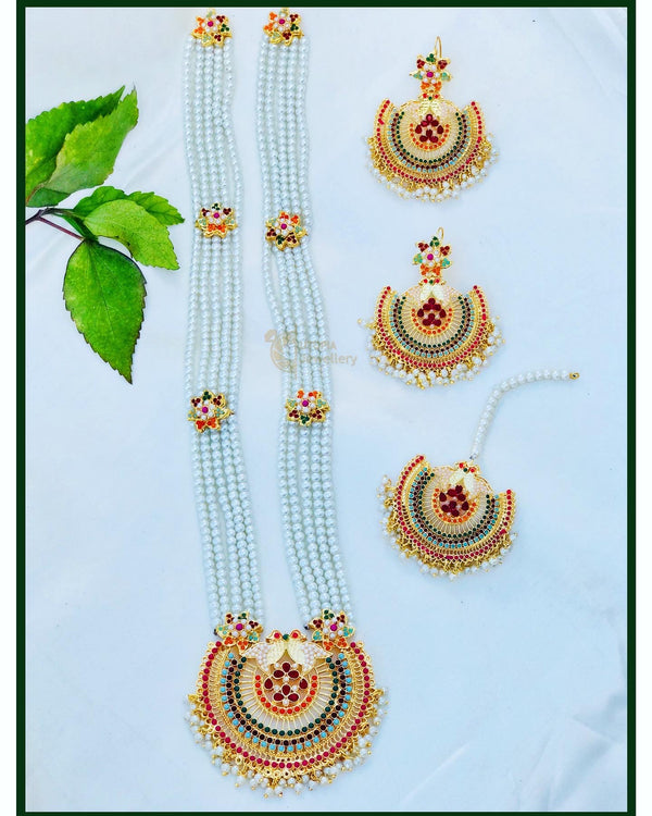 PEACOCK MAALA EARRINGS BINDIYA