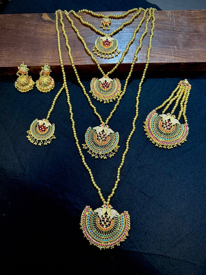 Peacock Balochi Dori Maala Set | Jhumar | Earrings | 5 Lara | Utopia Jewellery