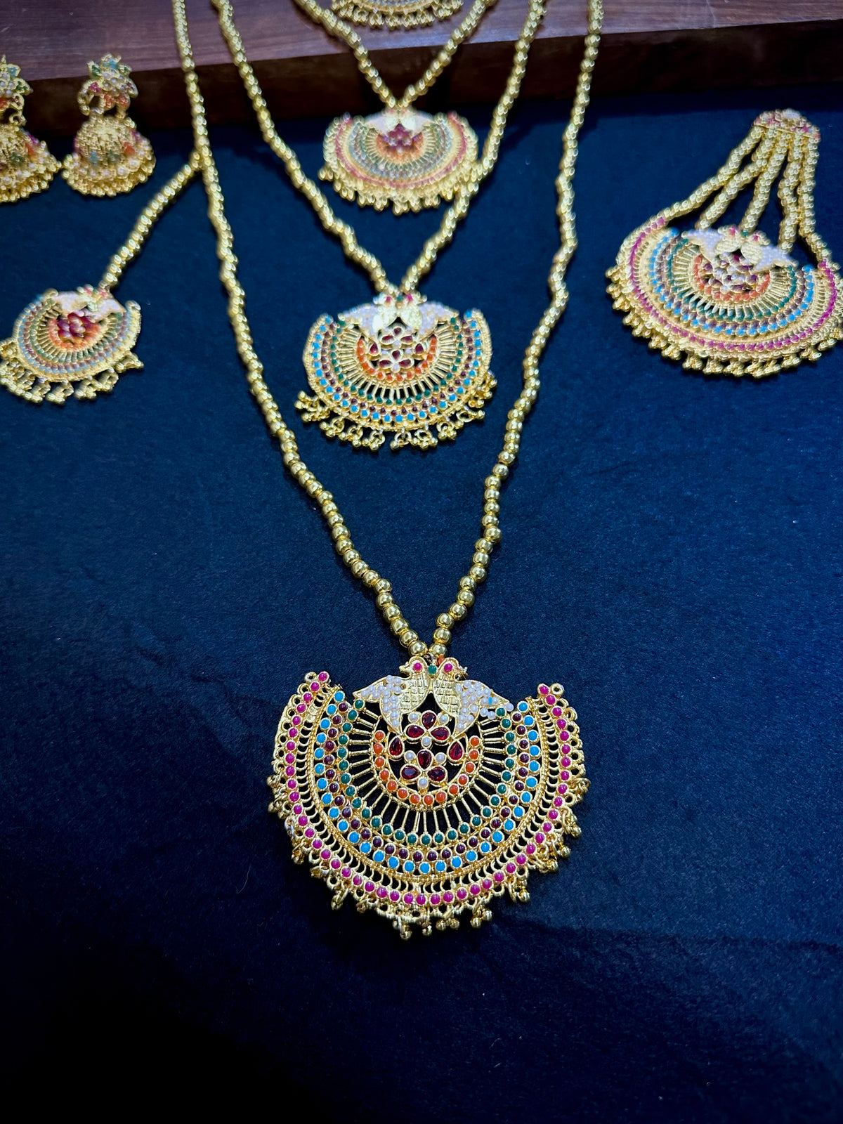 Peacock Balochi Dori Maala Set | Jhumar | Earrings | 5 Lara | Utopia Jewellery