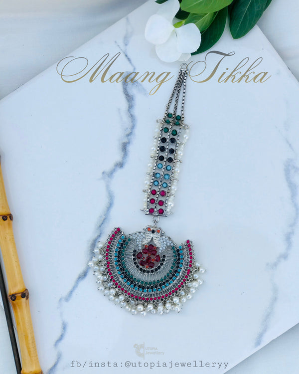 Peacock Maang Tika