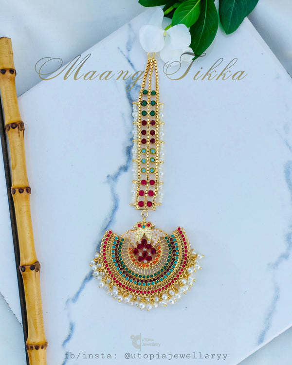 Peacock Maang Tika