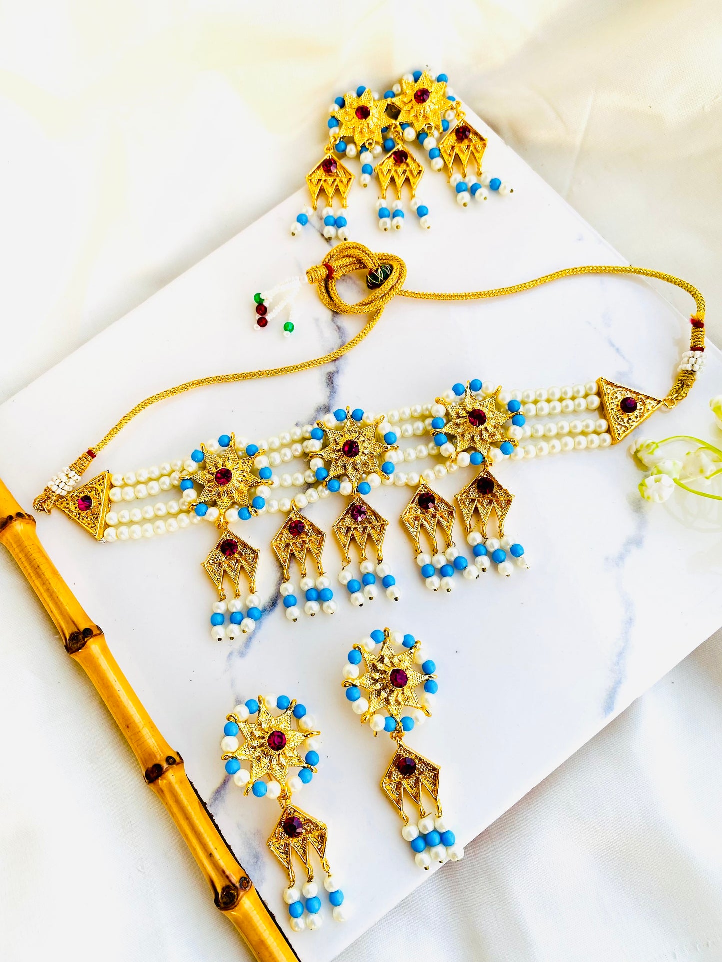 Balochi Necklace with Earrings Tasni