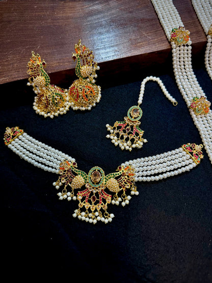 Moar Mahal Maala | Necklace | Jhumka | Jhumar | Bindiya