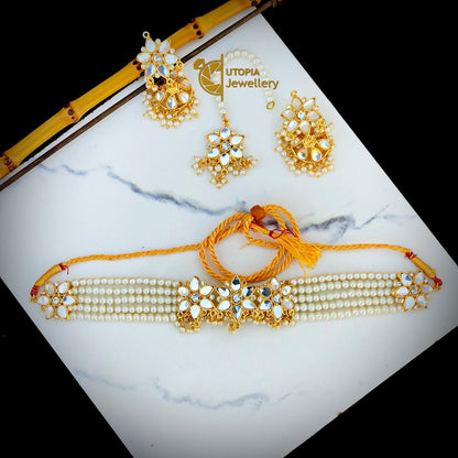 KUNDAN NECKLACE WITH JHUMKI