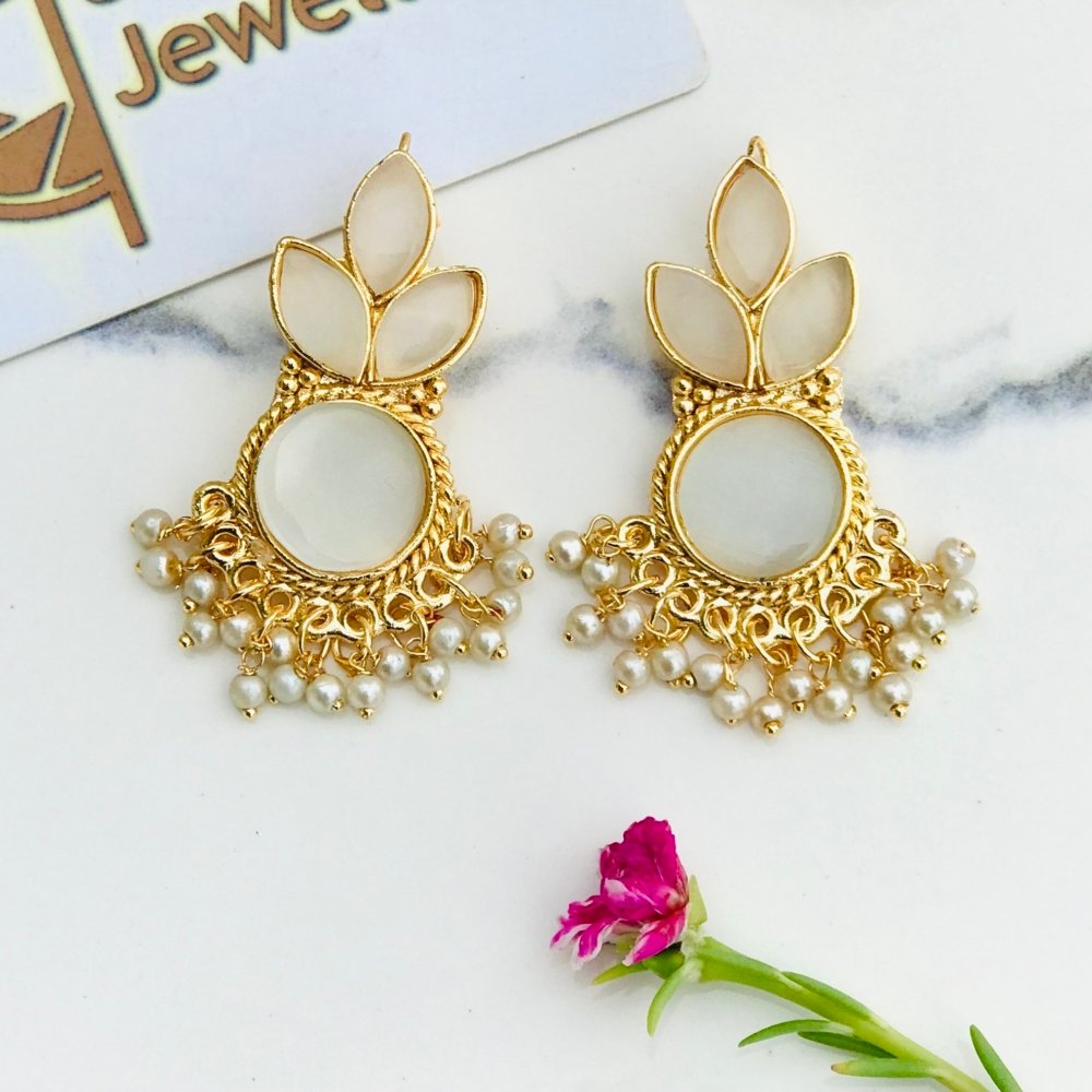 Stone Flower Earrings - Image 4