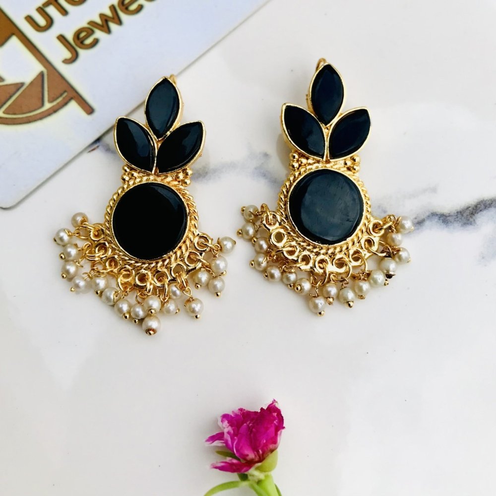 Stone Flower Earrings - Image 3