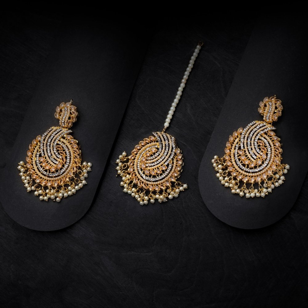 Nauratan Earrings with Bindiya - Image 6